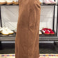 Brown Suede Long Skirt