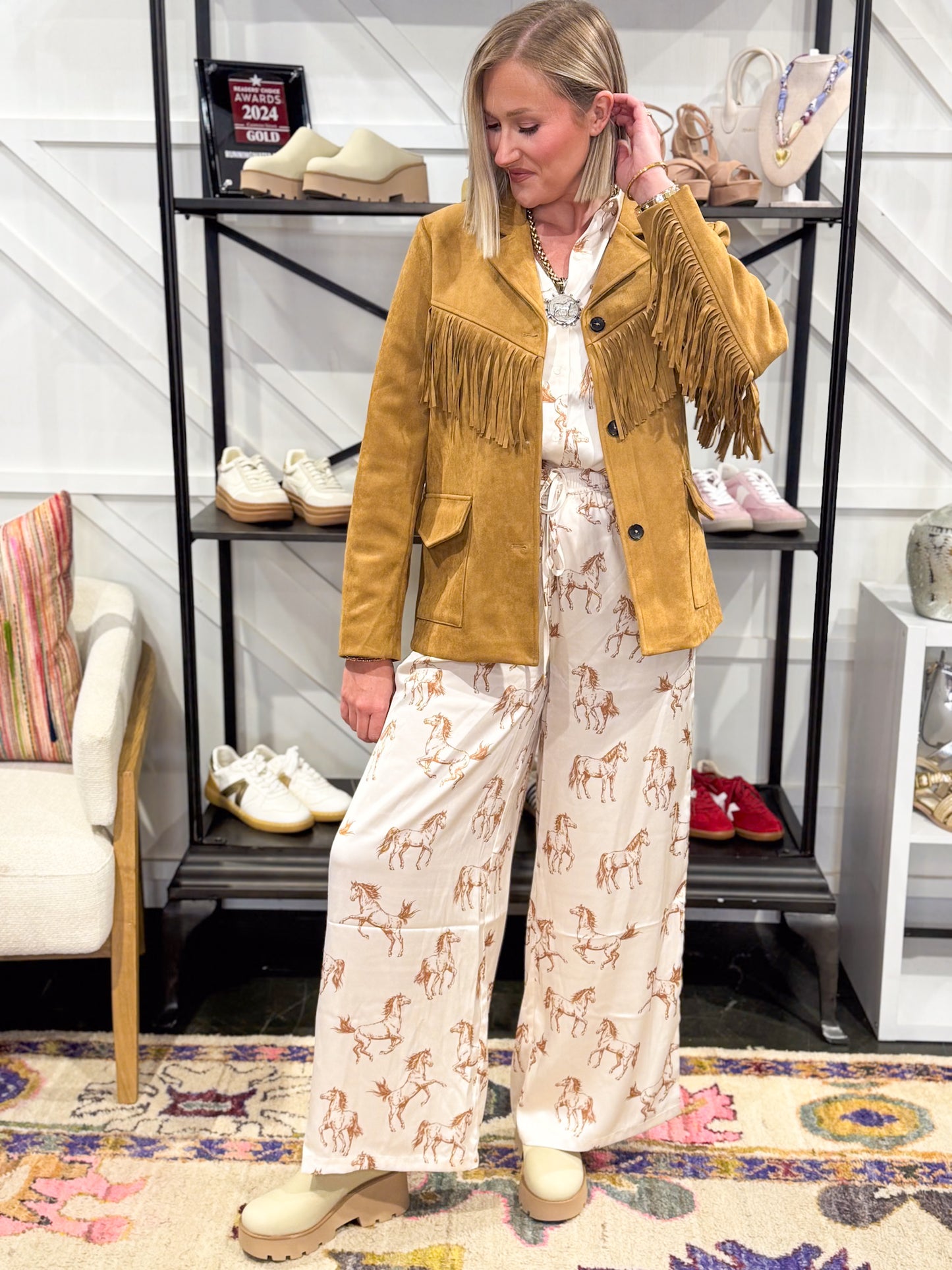 Satin Horse Pant Set