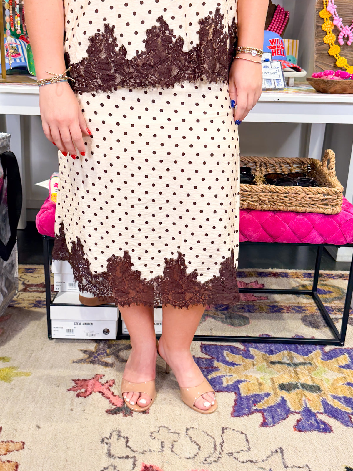 Elli Polka Dot Midi Skirt