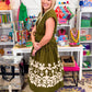 Border Maxi Dress w Drop Waist